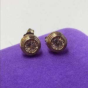 💛 Gold Plated 925 CZ Stud Earrings